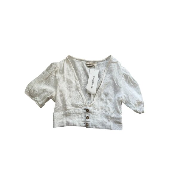 PULL & BEAR White Crop Short Sleeve Button Bolero Size Small - Picture 7 of 7